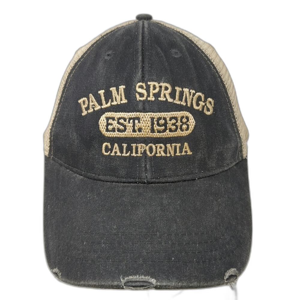 ESY Trucker Hat Gray One Size Mesh Back Snapback Palm Springs California 1938